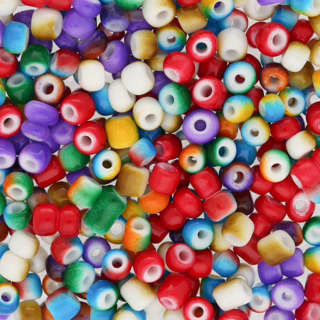 Rocailles Glasperlen 3,5 mm unregelmässige Grösse – Dual Color Mix - PerlineBeads