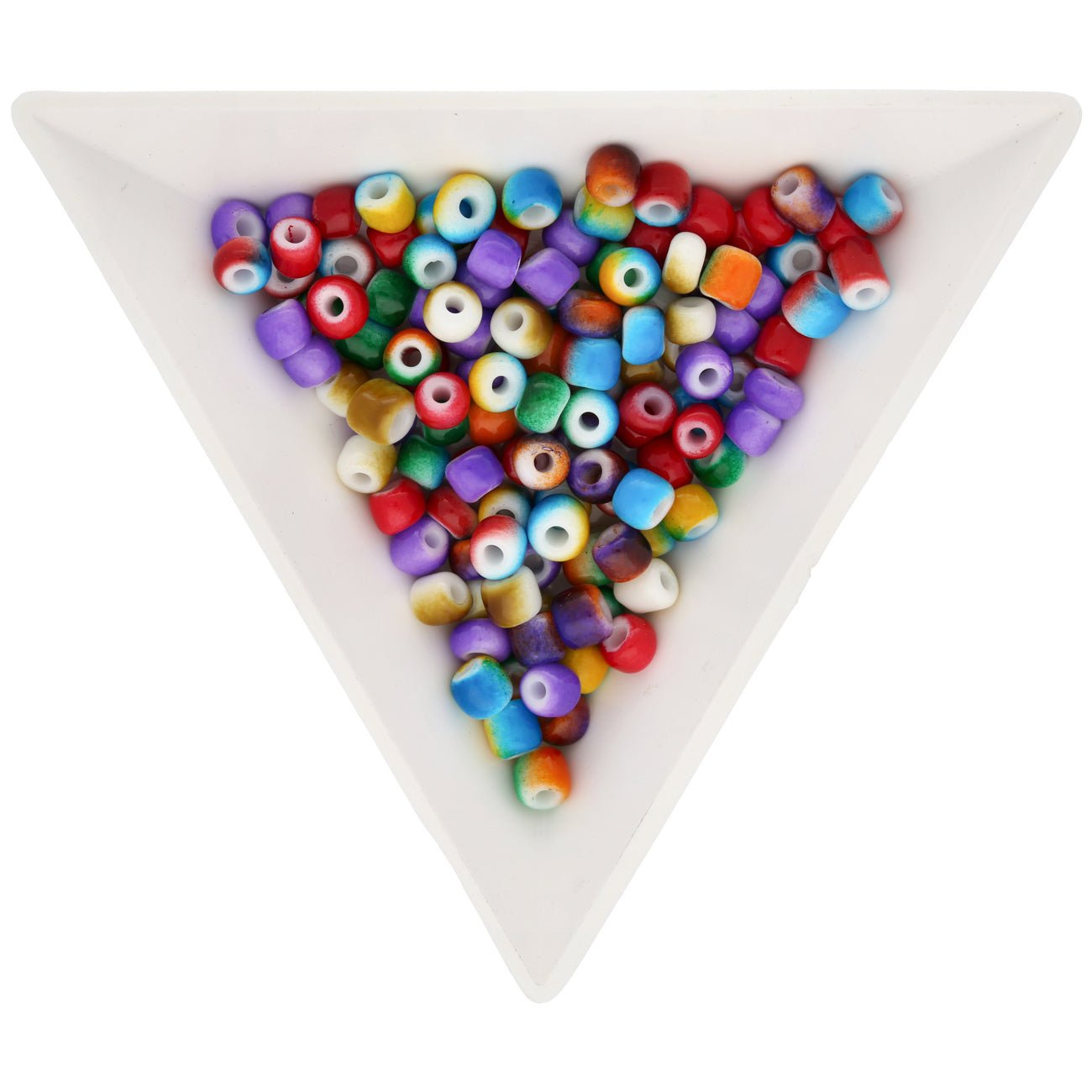 Rocailles Glasperlen 3,5 mm unregelmässige Grösse – Dual Color Mix - PerlineBeads