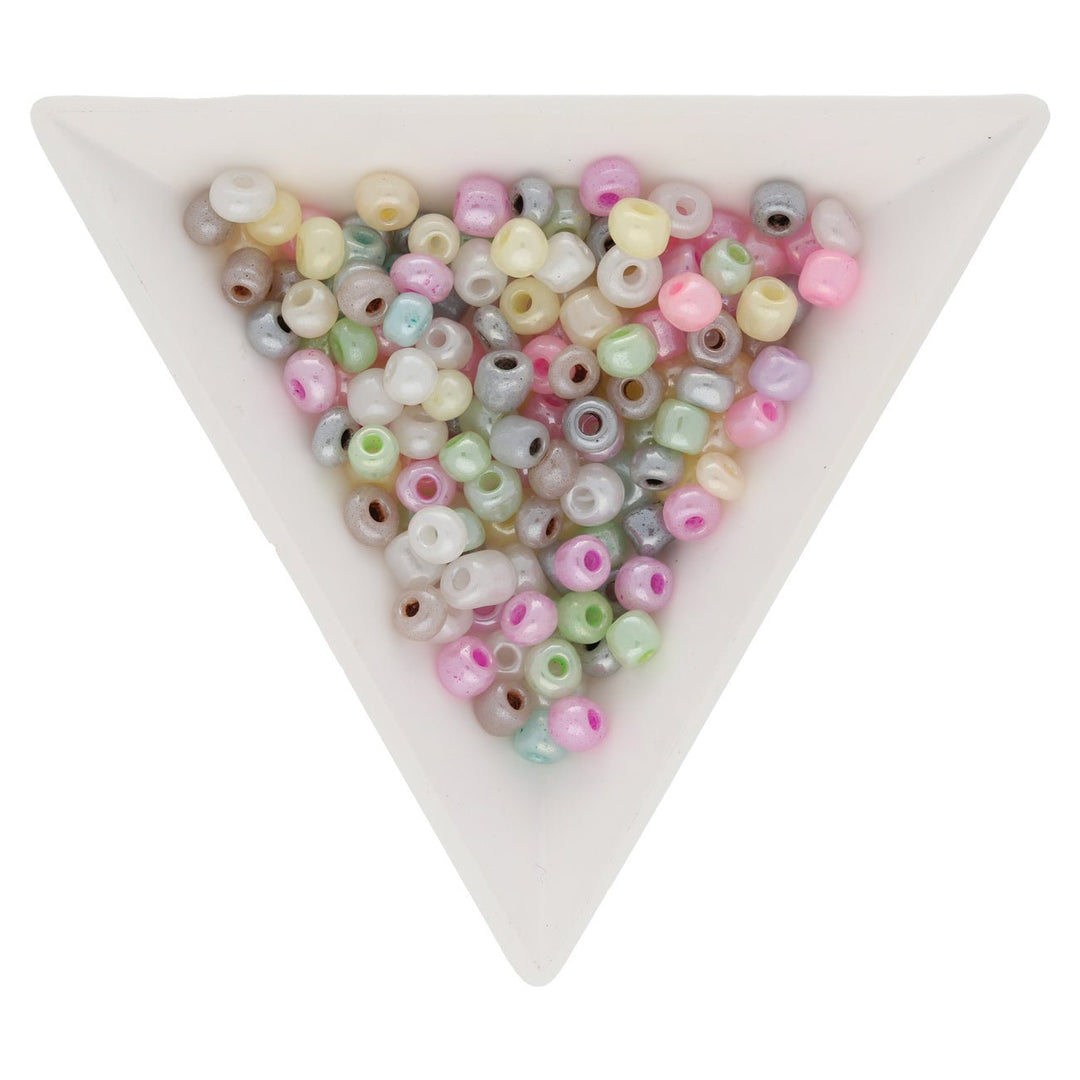 Rocailles Glasperlen 4 mm unregelmässige Grösse – Ceylon Pastel Mix 1 - PerlineBeads
