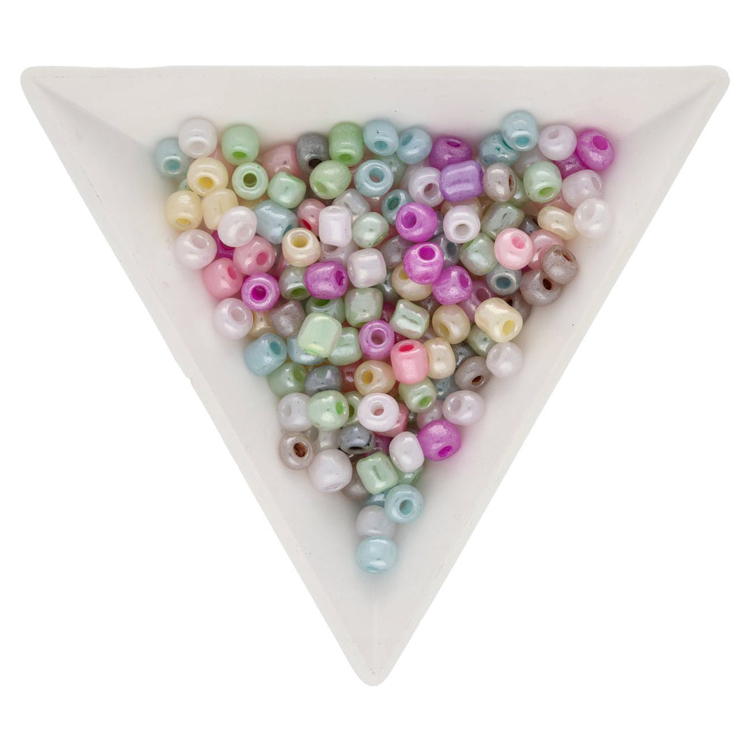 Rocailles Glasperlen 4 mm unregelmässige Grösse – Ceylon Pastel Mix 2 - PerlineBeads