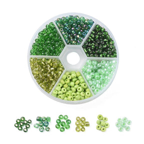 Rocailles Glasperlen 6/0 unregelmässige Grösse – Set C - PerlineBeads