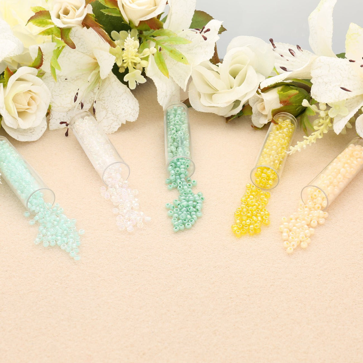 Rocailles Glasperlen Mix 8/0 unregelmässige Grösse – Cotton Candy - PerlineBeads