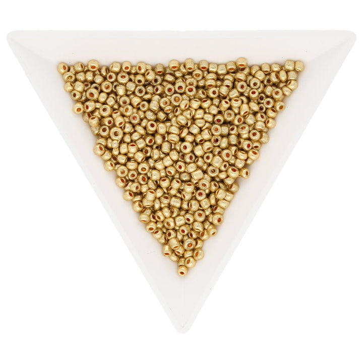 Rocailles Perlen 2 mm unregelmässige Grösse – Light Gold - PerlineBeads