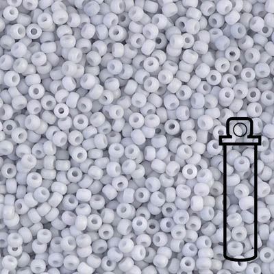 Rocailles-Perlen Miyuki 11/0 – Fancy Frosted Palest Gray - PerlineBeads