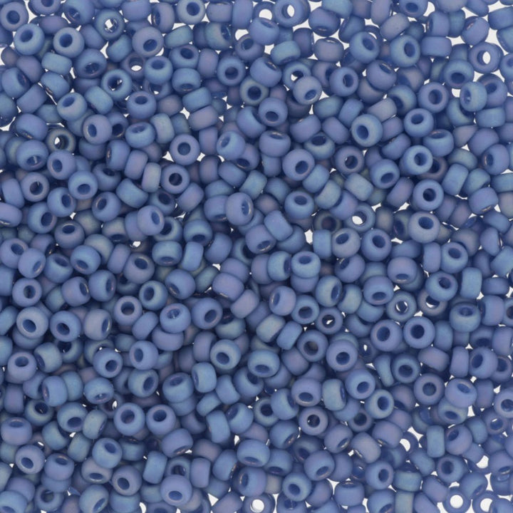 Rocailles-Perlen Miyuki 11/0 – Frost Opaque Glaze Rainbow Soft Blue - PerlineBeads