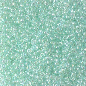 Rocailles-Perlen Miyuki 11/0 – Light Mint Green Lined Crystal AB - PerlineBeads