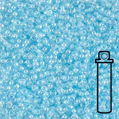 Rocailles-Perlen Miyuki 11/0 – Lined Sky Blue AB - PerlineBeads