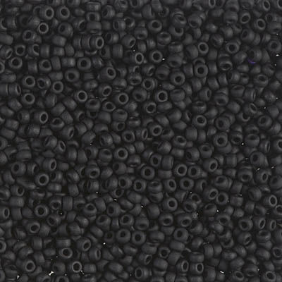 Rocailles-Perlen Miyuki 11/0 – Matte Black - PerlineBeads