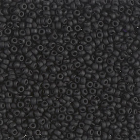 Rocailles-Perlen Miyuki 11/0 – Matte Black - PerlineBeads