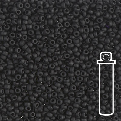 Rocailles-Perlen Miyuki 11/0 – Matte Black - PerlineBeads