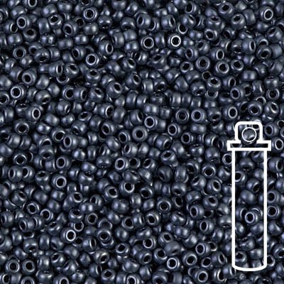 Rocailles-Perlen Miyuki 11/0 – Matte Gunmetal - PerlineBeads