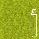 Rocailles-Perlen Miyuki 11/0 – Matte Transparent Chartreuse - PerlineBeads