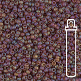 Rocailles-Perlen Miyuki 11/0 – Matte Transparent Light Brown AB - PerlineBeads