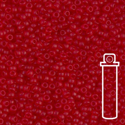 Rocailles-Perlen Miyuki 11/0 – Matte Transparent Red - PerlineBeads