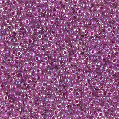 Rocailles-Perlen Miyuki 11/0 – Raspberry Lined Crystal AB - PerlineBeads