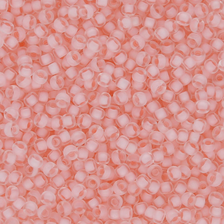 Rocailles-Perlen Miyuki 11/0 – Semi-Matte Pale Pink Lined Crystal - PerlineBeads