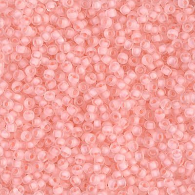 Rocailles-Perlen Miyuki 11/0 – Semi-Matte Pale Rose Lined Crystal - PerlineBeads