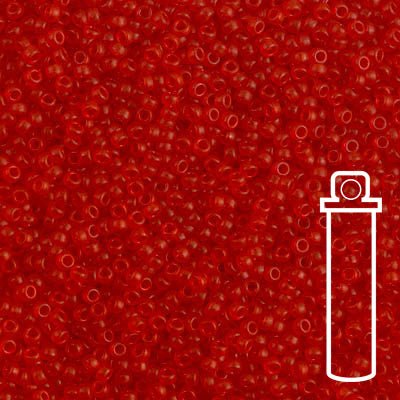 Rocailles-Perlen Miyuki 15/0 – Dyed Frosted Transparent Red - PerlineBeads
