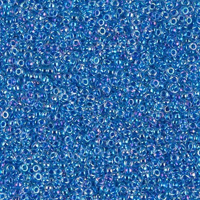 Rocailles-Perlen Miyuki 15/0 – Lined Blue AB - PerlineBeads
