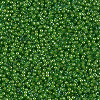 Rocailles-Perlen Miyuki 15/0 – Lined Green/Lime - PerlineBeads