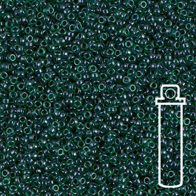 Rocailles-Perlen Miyuki 15/0 – Lined Green/Teal Luster - PerlineBeads