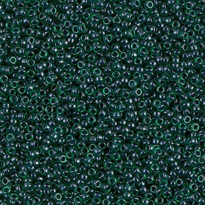Rocailles-Perlen Miyuki 15/0 – Lined Green/Teal Luster - PerlineBeads