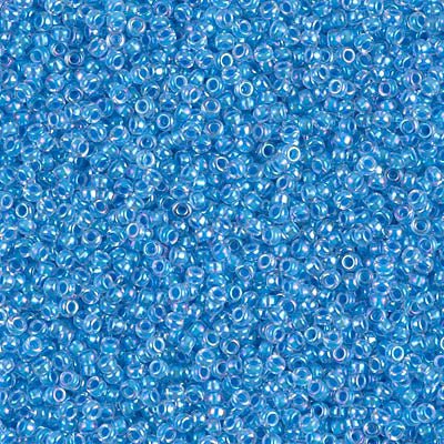 Rocailles-Perlen Miyuki 15/0 – Lined Light Blue AB - PerlineBeads