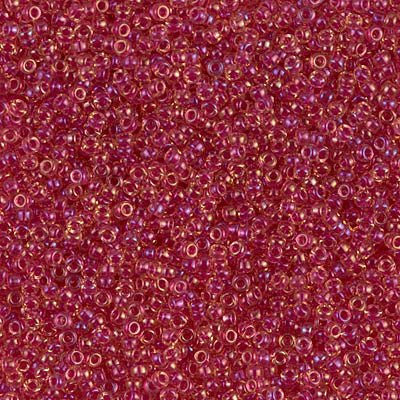 Rocailles-Perlen Miyuki 15/0 – Lined Light Cranberry AB - PerlineBeads