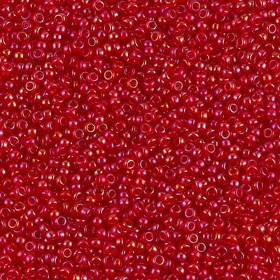 Rocailles-Perlen Miyuki 15/0 – Lined Red AB - PerlineBeads