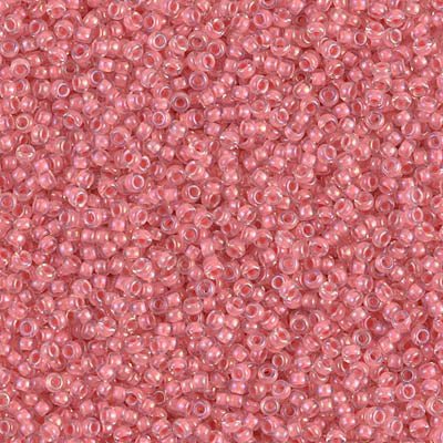Rocailles-Perlen Miyuki 15/0 – Lined Rose Pink AB - PerlineBeads