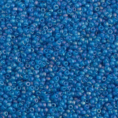 Rocailles-Perlen Miyuki 15/0 – Matte Light Blue AB - PerlineBeads