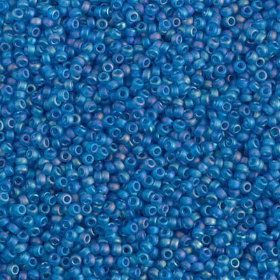Rocailles-Perlen Miyuki 15/0 – Matte Light Blue AB - PerlineBeads