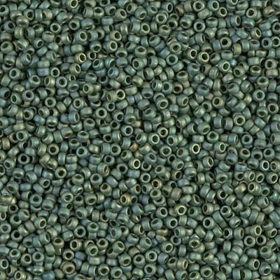 Rocailles-Perlen Miyuki 15/0 – Matte Metallic Sage Luster - PerlineBeads