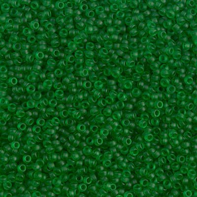 Rocailles-Perlen Miyuki 15/0 – Matte Transparent Green - PerlineBeads