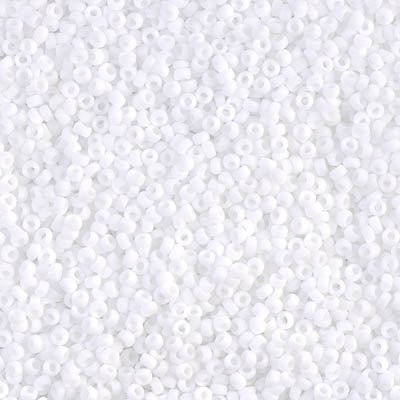 Rocailles-Perlen Miyuki 15/0 – Matte White - PerlineBeads