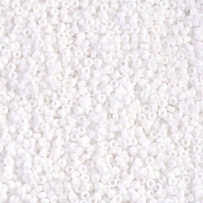 Rocailles-Perlen Miyuki 15/0 – Opaque Chalk White - PerlineBeads