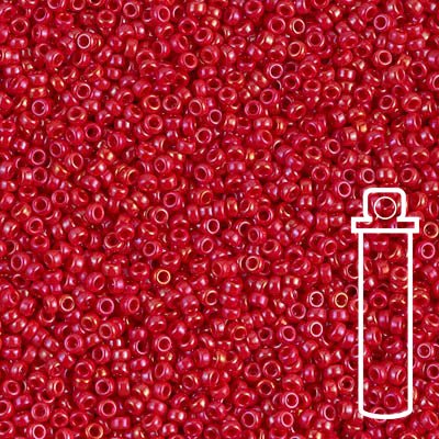 Rocailles-Perlen Miyuki 15/0 – Opaque Red Luster - PerlineBeads