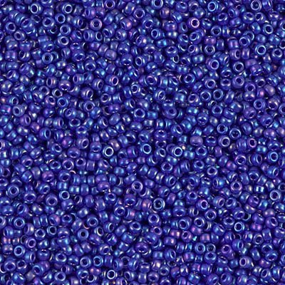 Rocailles-Perlen Miyuki 15/0 – Opaque Royal Blue AB - PerlineBeads