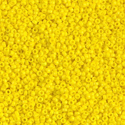 Rocailles-Perlen Miyuki 15/0 – Opaque Yellow - PerlineBeads