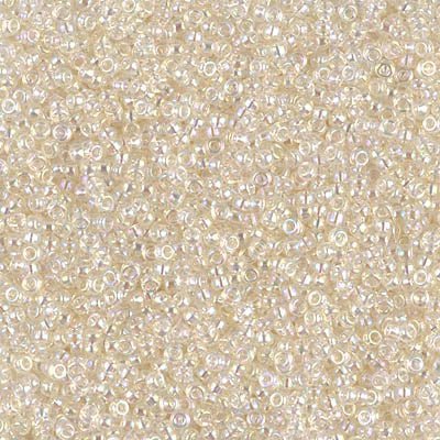 Rocailles-Perlen Miyuki 15/0 – Transparent Crystal Ivory Gold Luster - PerlineBeads