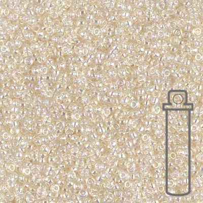 Rocailles-Perlen Miyuki 15/0 – Transparent Crystal Ivory Gold Luster - PerlineBeads