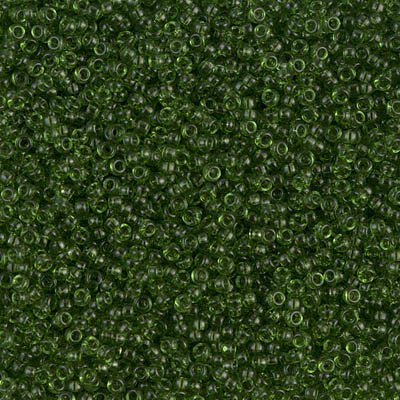 Rocailles-Perlen Miyuki 15/0 – Transparent Olive Green - PerlineBeads