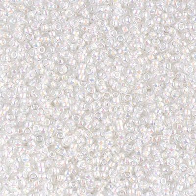 Rocailles-Perlen Miyuki 15/0 – White Lined Crystal AB - PerlineBeads