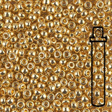Rocailles-Perlen Miyuki 8/0 – 24kt Gold Plated - PerlineBeads