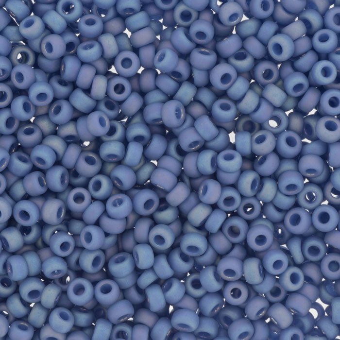 Rocailles-Perlen Miyuki 8/0 – Frost Opaque Glaze Rainbow Soft Blue - PerlineBeads