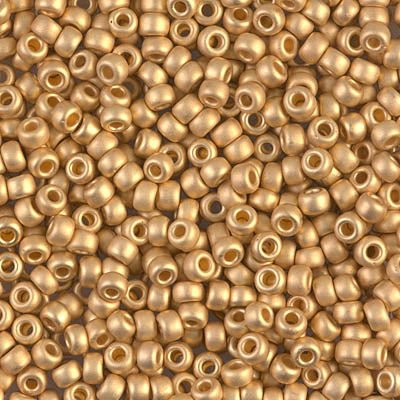 Rocailles-Perlen Miyuki 8/0 – Matte 24kt Gold Plated - PerlineBeads