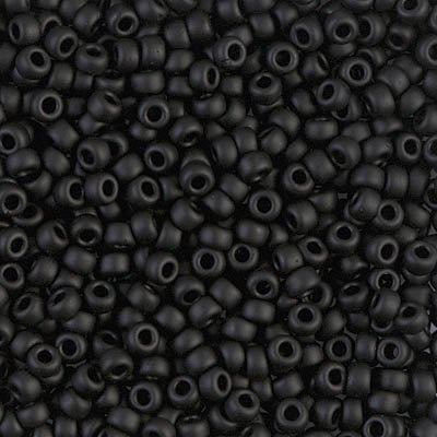 Rocailles-Perlen Miyuki 8/0 – Matte Black - PerlineBeads