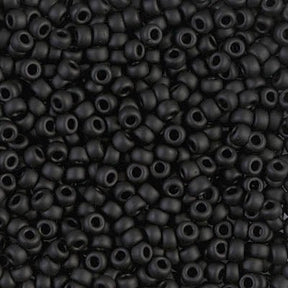 Rocailles-Perlen Miyuki 8/0 – Matte Black - PerlineBeads