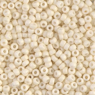 Rocailles-Perlen Miyuki 8/0 – Matte Opaque Cream - PerlineBeads