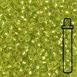 Rocailles-Perlen Miyuki 8/0 – Matte Silver-Lined Chartreuse - PerlineBeads